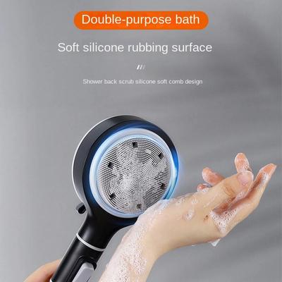 Soffione doccia in silicone a doppia faccia Nero pressurizzato bagno domestico Doccia soffione testa Set da toilette