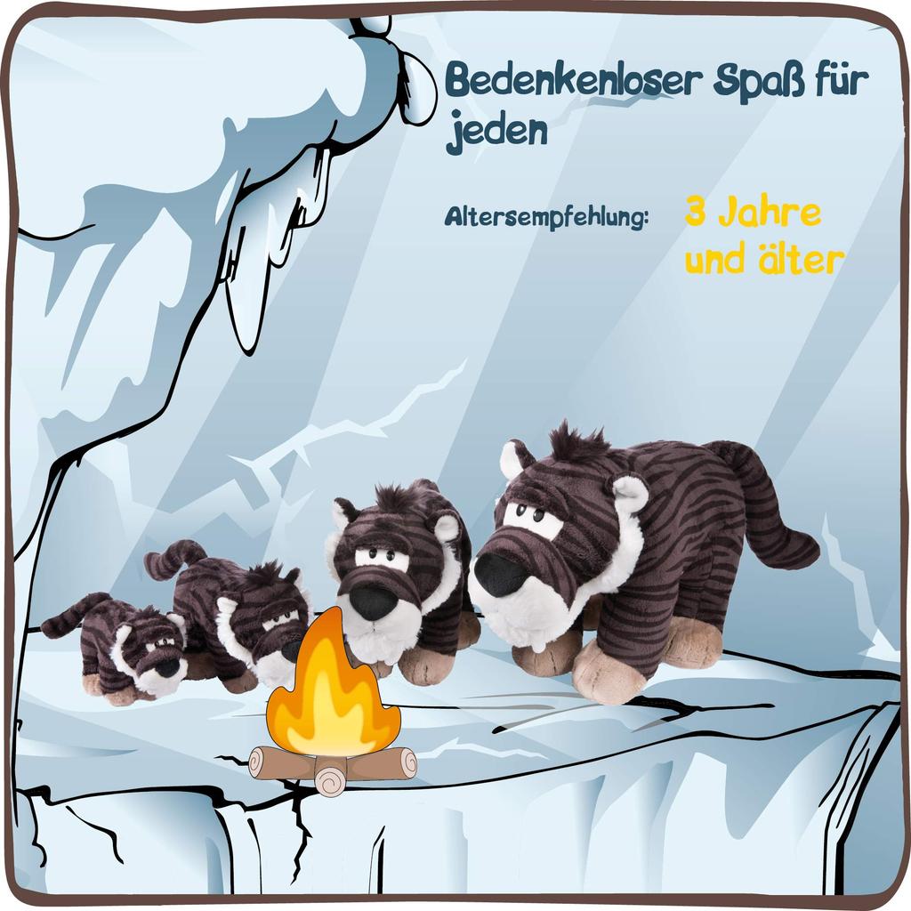 NICI Rodriguez Saber-Toothed Tiger Key Ring, 10cm, German, Plush Toy Gift, Bean Bag Key Ring, Saber-Toothed Tiger, 3045311