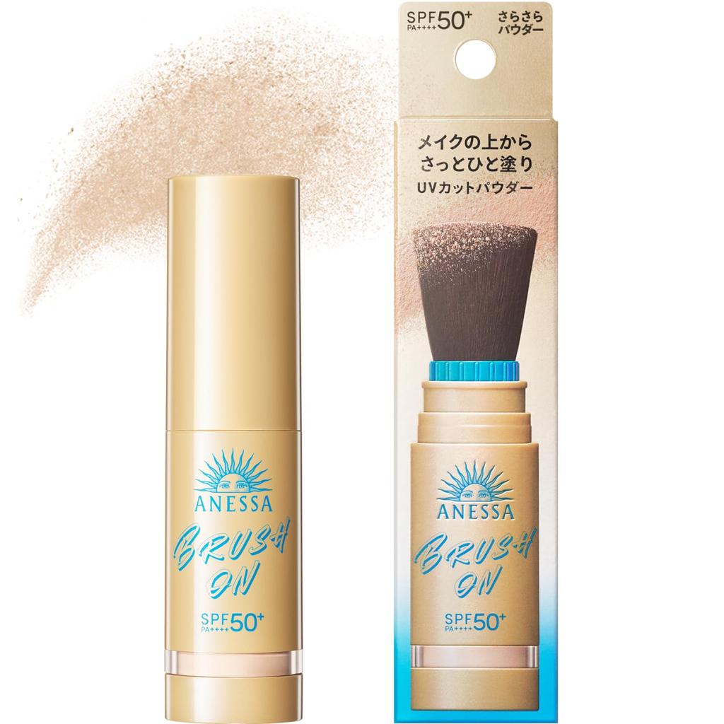 ANESSA Perfect UV Powder 3g Pudr na obličej Sypký typ Jemná ovocně-květinová vůně UV lesk Póry Přirozený finiš tvářenka SPF50+ PA++++