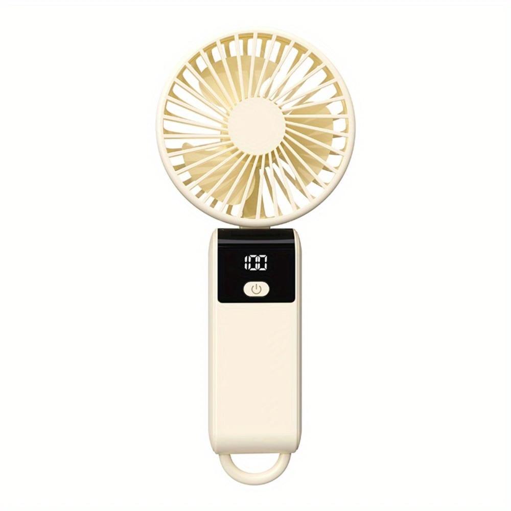 

New handheld mini fan with 100-speed settings, USB charging, desktop mini folding, outdoor portable бежевый