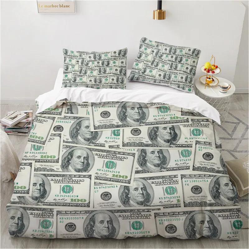 

Comforter Money King Microfiber Dollar Bills Of United States Federal Reserve With The Portrait Of Ben Franklin Bedding Set Comforter (quilt)-EU Single(135*200cm)3pcs