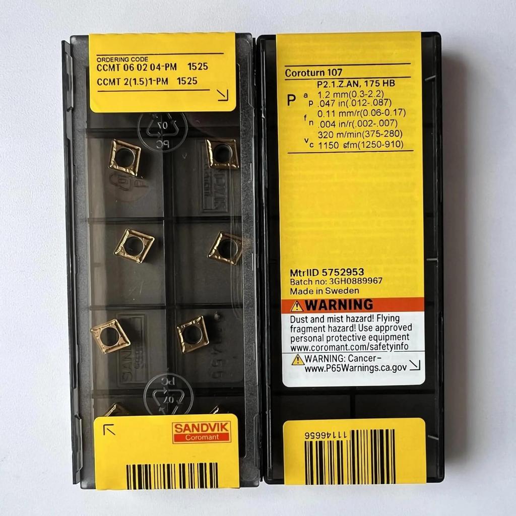 Original Sandvik / CCMT060204-PM 1525 / CNC lathe carbide blade 10 PCS