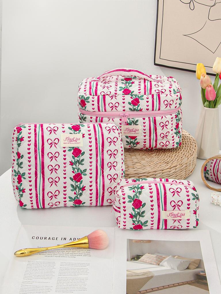 Simple Fresh Makeup Bag Large Capacity Multifunctional Cosmetic Storage Bag Portable Travel Toiletry Pouch for Cosmetics Brushes Toiletries Daily Use