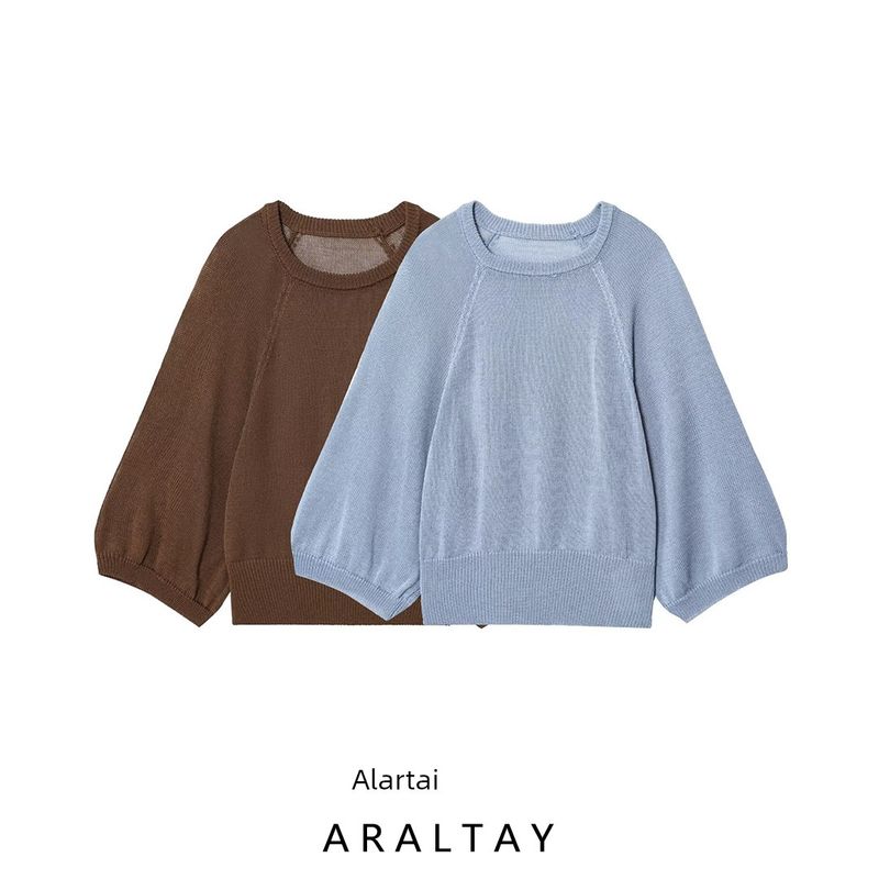 Araltay New Arrival Fashion Style Women's Clothing Fashion All-Match Minimalist Casual Wide Sleeve Knitwear Tops 5536021