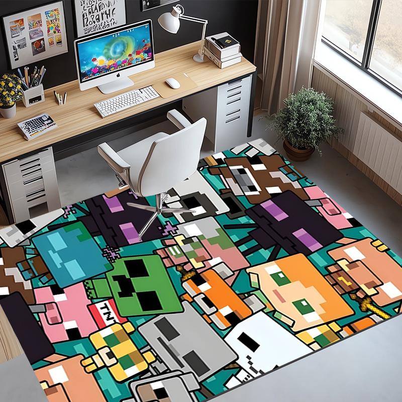 Gamer Pattern Rug, Indoor/Outdoor Mat, for Picnic, Gameroom, Bedroom, Office, Living Room, Home Decor Carpet, Birthday Gift