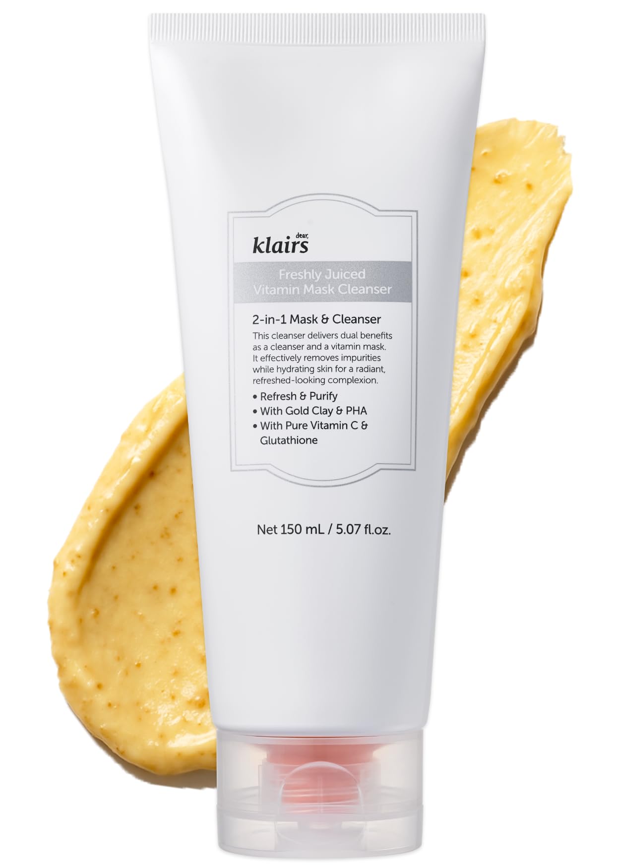 Vitamin C Facial Cleansing Clay Pack Cleansing Face Wash Foam Hyaluronic Acid Glutathione Niacinamide Scrub Clay No Double Cleansing Required