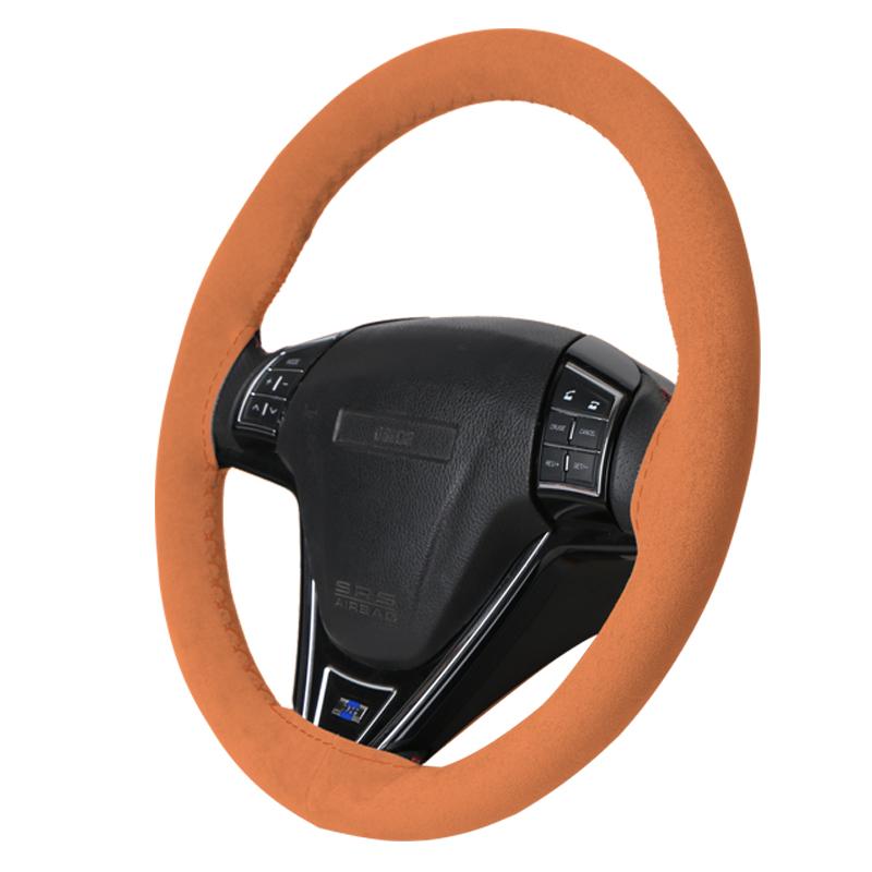 Car Steering Wheel Cover Universal 38cm Hand Sewing Solid Color Suede Braid For Car Steering Wheel Protection Vehicle