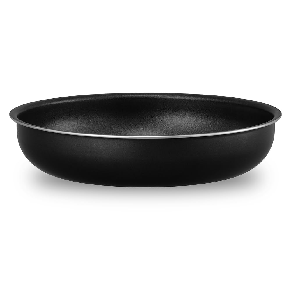 Iris Ohyama 26cm Frying Pan with Detachable Handle, Diamond Coated, Dishwasher Safe, Oven Safe, IH & Gas Stove Compatible, NTF-SEI26F, Black Metallic