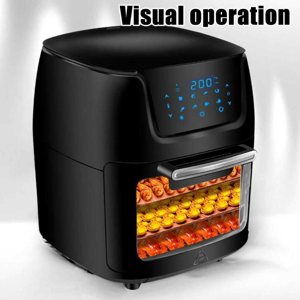 1800W Electric Touch Digital Airfryer Rotisserie Dry Large Cooker 12L Air Fryer Oven