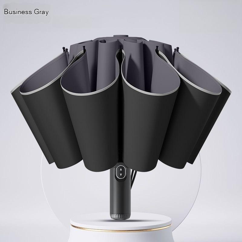 Fully Automatic Reverse Business Sun Umbrella Thickened Reinforced Wind-resistant Men's Car-mounted Sunshade Folding Umbrella