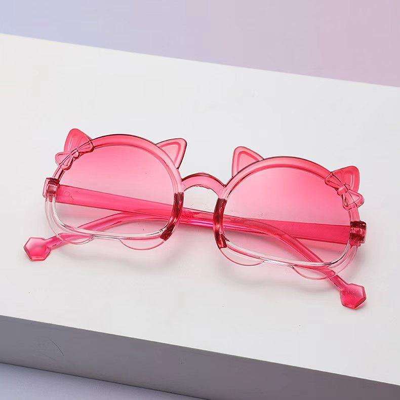 One-Piece Children'S Sunglasses Cute Kitten Children'S Glasses Cartoon Candy Color Baby Sunglasses