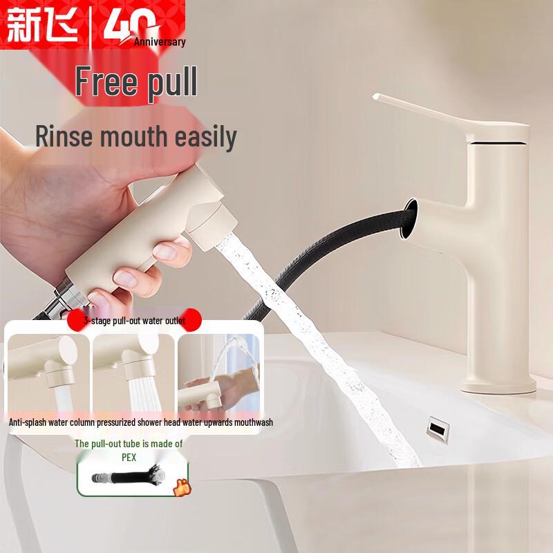 Xinfei Pull-Out Basin Faucet with Hot & Cold Water