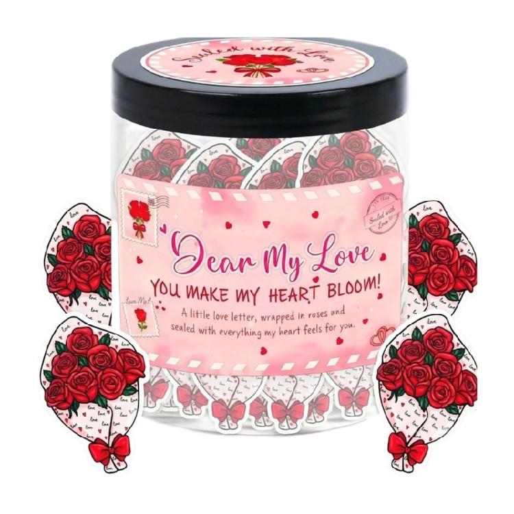 

60 Elegant Positive Message Cards with Storage Jar Handmade Valentines Day Gifts With Inspiring Phrases