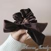 Avance Hair Velvet Hair Cute for Women Accessory, Ribbon, Tie, Scrunchie, Black, Brown, Cream, Adults, (Brown)