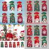 Christmas Gift Bag With Drawstring Ribbon Santa Print For Holiday Packaging