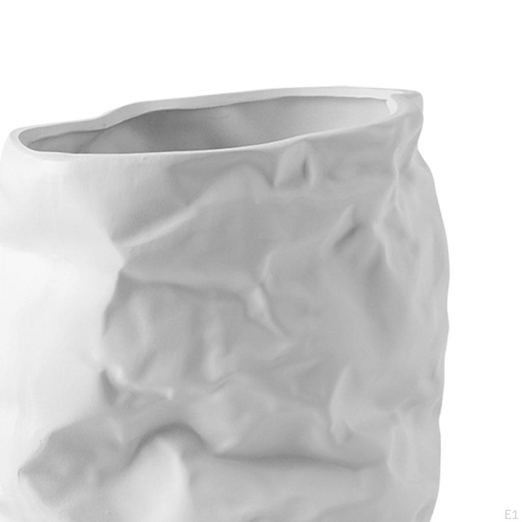 Crumpled Ceramic Flower Vase Elegant for Home Party Decoration Ornaments Housewarming Gift