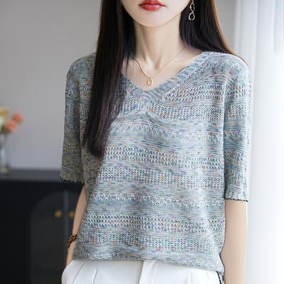 Short-sleeved Summer New Fashionable Foreign Loose Round Neck Pullover