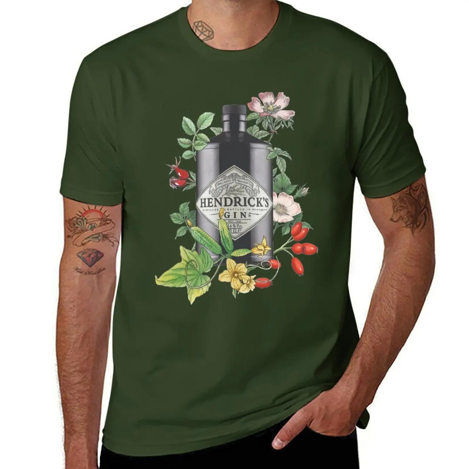 

Gin Hendricks illustration T-Shirt summer top oversized shirts men L