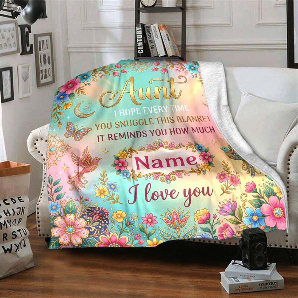 Aunt'S Seashell Blanket Love Personalized Name Blankets Soft And Comfortable Against The Skin Naps And The Office A Wonderful Gift For Friends Family