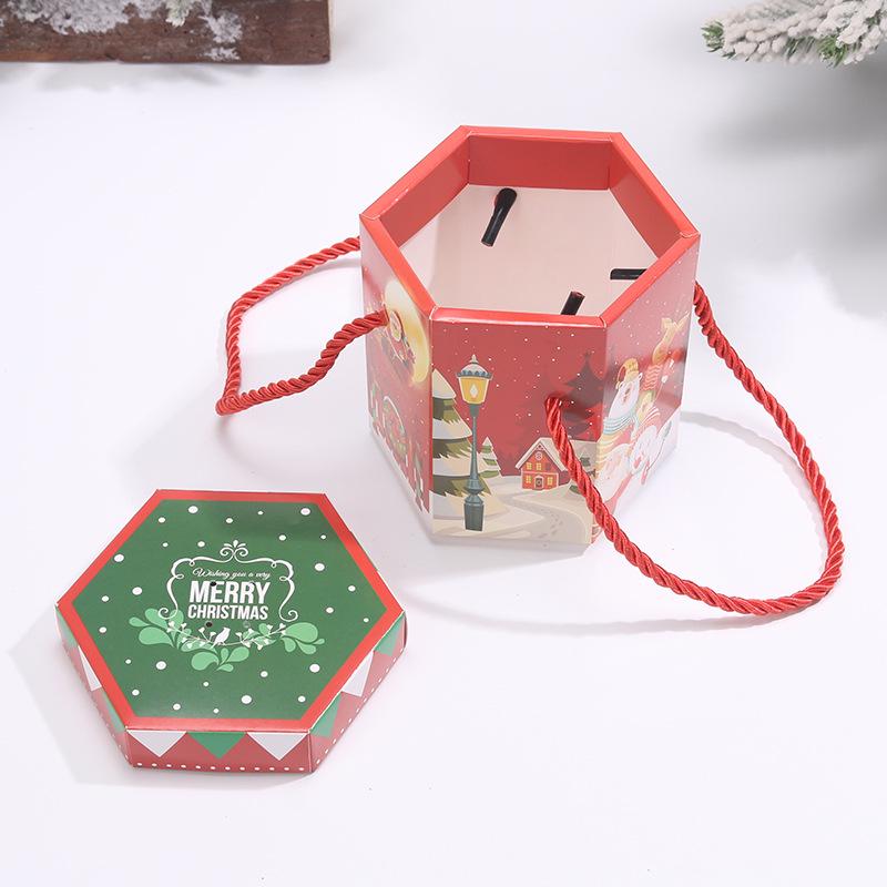 Hexagonal Christmas Eve Candy Apple Gift Box for Kids