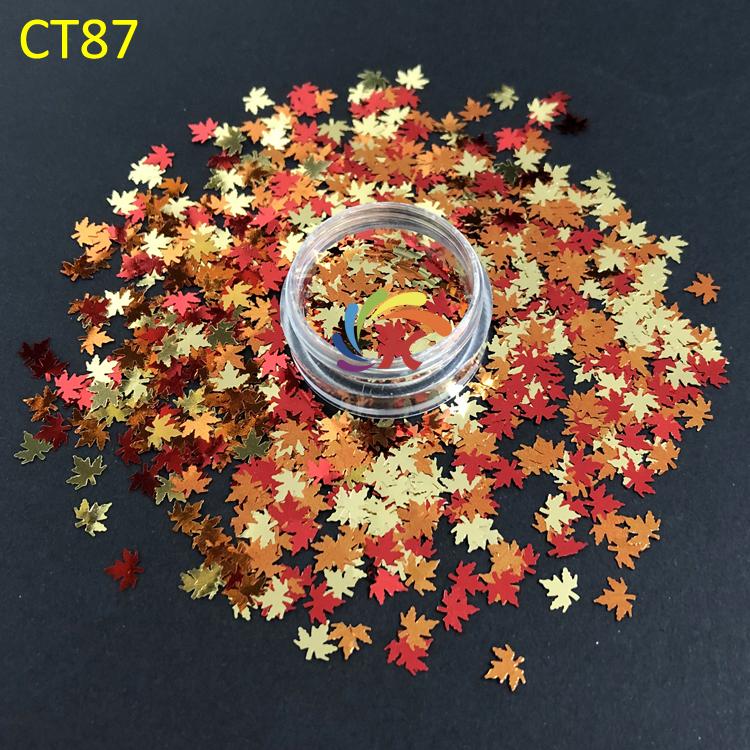 Fall Leaf Glitter Autumn Bulk Polyester Chunky Mix Leaves Glitter for Christmas Decorations
