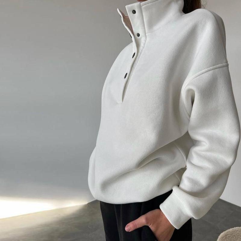 Женские повседневные свободные однотонные толстовки с капюшоном — фото 4