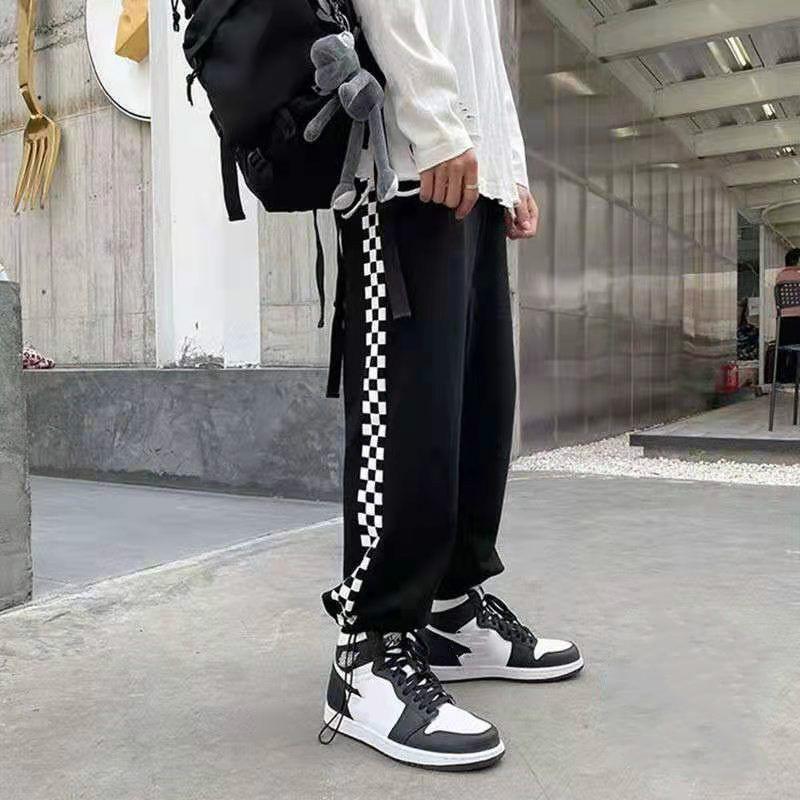 

Брюки Мужские повседневные брюки Весенне-осенние брендовые спортивные брюки Брюки с завязками Модные свободные универсальные укороченные брюки M