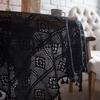 Cotton Lace Crochet Tablecloth Woven Hollow Rectangular Table Cloth Washable Tablecloth for Wedding Party Dining Banquet Luxuriou Table Cover