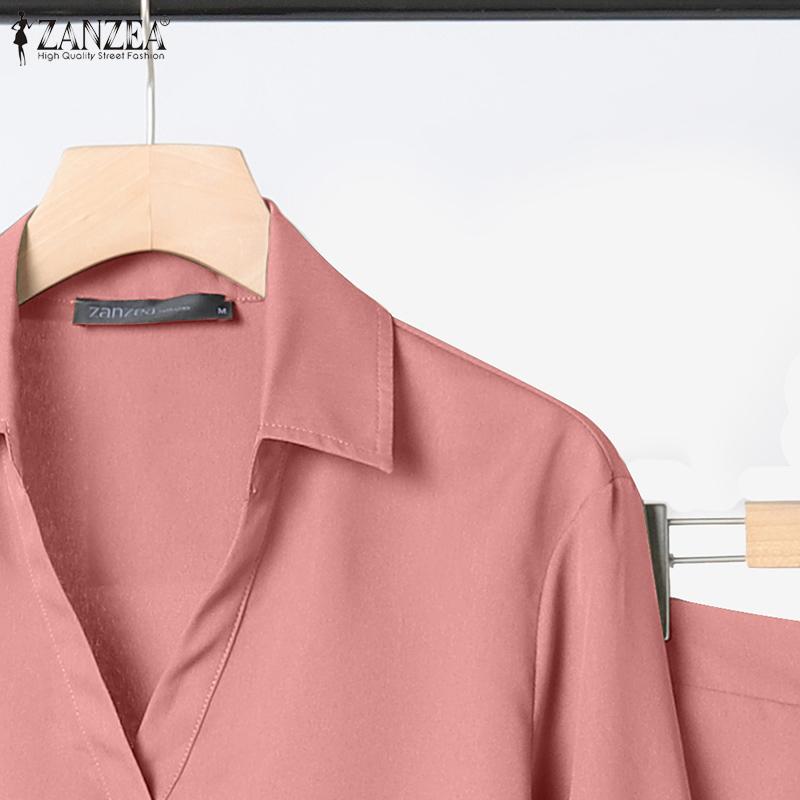 ZANZEA Γυναικεία μακρυμάνικη μπλούζα και παντελόνι Casual σετ δύο κομματιών