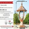 European Style Outdoor Waterproof Pillar Lamp for Villa Entrances and Community Courtyards
