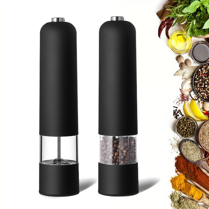 1/2pc Electric Salt Pepper Grinder Stainless Steel Electric Automatic Spice Grinde With Light Outdoor Barbecue Kitchen Tool