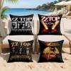 ZZ Top Rockband Coole Kissenhülle Seidiger Kurzer Plüsch Versteckter Reißverschluss Staubdichte Sofakissenhülle Für Heimdekoration