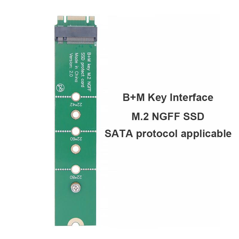M.2 NGFF NVME AHCI Male To Female SSD Hard Disk Interface Test Protection Card B+M key Slot Extension Board