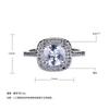 Classic Full Diamond Luxury Square Diamond Ring Women'S Micro-Inlaid Zircon Light Luxury High-End Wedding Ring Jewelry