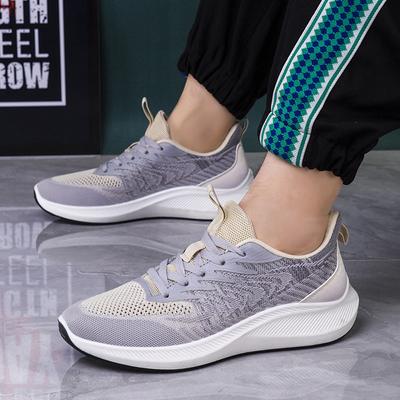 Frühlings- und Herbstschuhe für Herren Bequeme Atmungsaktive Fliegende Strickerei Lässige Mode Verschleißfeste Laufschuhe Sportliche Freizeitschuhe