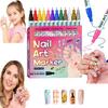 Waterproof Nail Art Pen, Quick Dry Nail Art Pens, 12/24 Color Nails Arts Pen Set, DIY Nails Arts Marker Drawing Painting Liner Pens