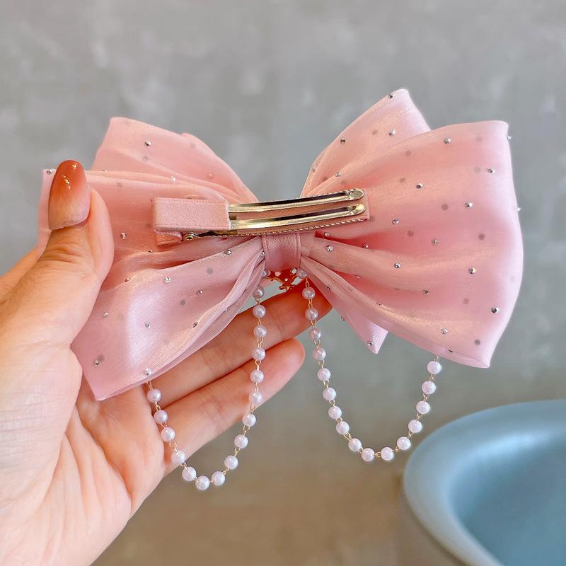 Princess Crown Bow Duckbill Clips Sweet Cute Girls Hair Side Clip Kids Headwear Birthday Party Present Photo Props Accessories