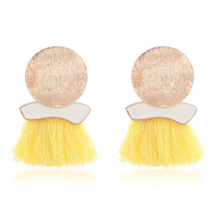 

JMXD-Bohemian Серьги с бахромой, преувеличенные украшения, серьги-подвески в виде капель масла для девочек жёлтый