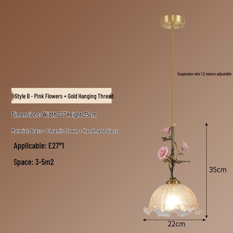 American Minimalist Copper Pendant Lamp for Modern Bedside Use