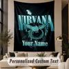 Custom Text Tapestry Nirvana Print Wall Tapestry Indoor Living Room Wall Decor