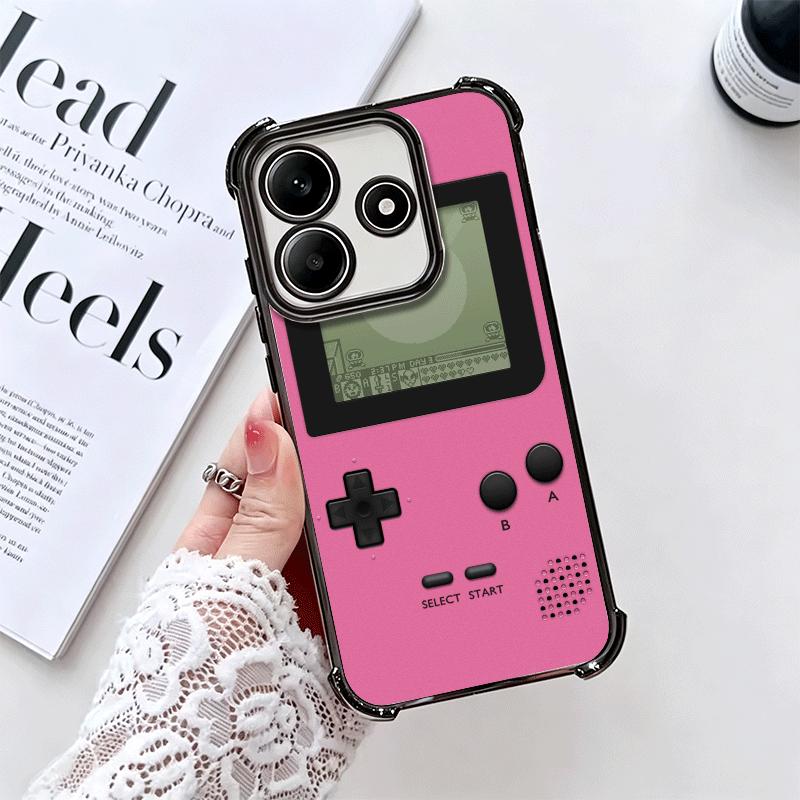 Game Console Trend Pattern Plating Phone Case For Xiaomi Redmi Note 14 15 Pro Plus 13 12 11 11S 11T 10 9S 9 5G Anti-Fall Airabag