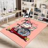 1pc LUCKY CAT Home Office, Durable Polyester Floor Mat with Easy, Office Decor, Urban Style, Nonslip Backing