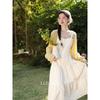 Plus-Size Women's Clothing for Slightly Chubby Women, Summer Slimming Cardigan Two-Piece Set with Camisole Dress