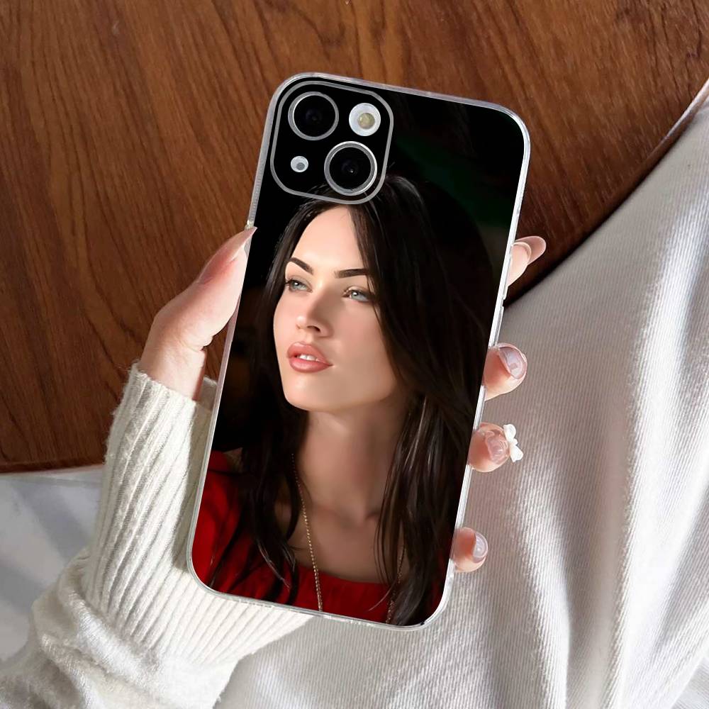 Schauspielerin M-Megan Fox Model Transparente Handyhülle Für IPhone 16 15 14 13 12 11 Pro Max Plus Weiche Hülle