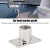 Boat Handrail Fitting Rectangle Base Silver Heavy Duty Proof Rail for Boat Marine Yacht (90°25MM/1")