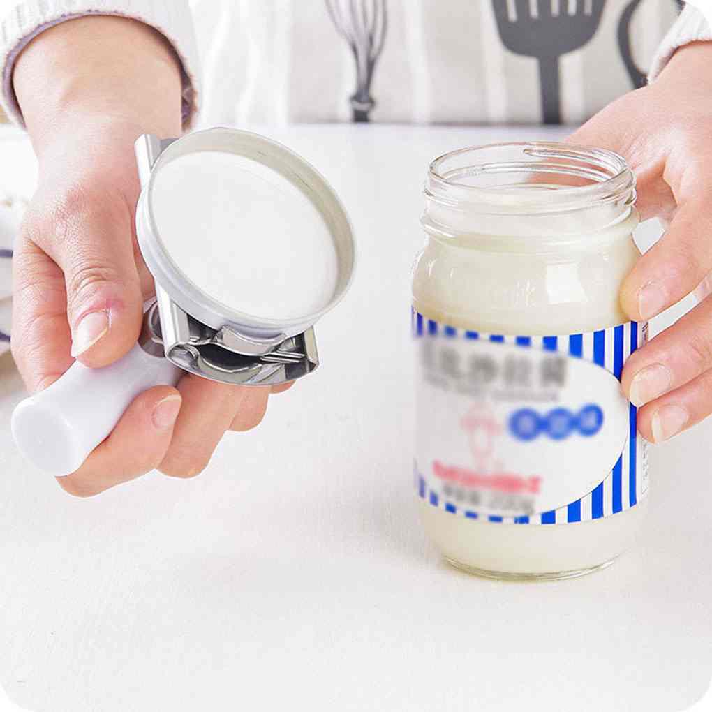 Adjustable Stainless Rotating Handle Bottle Cap Opener Jar Can Lid Remover Kitchen Supplies