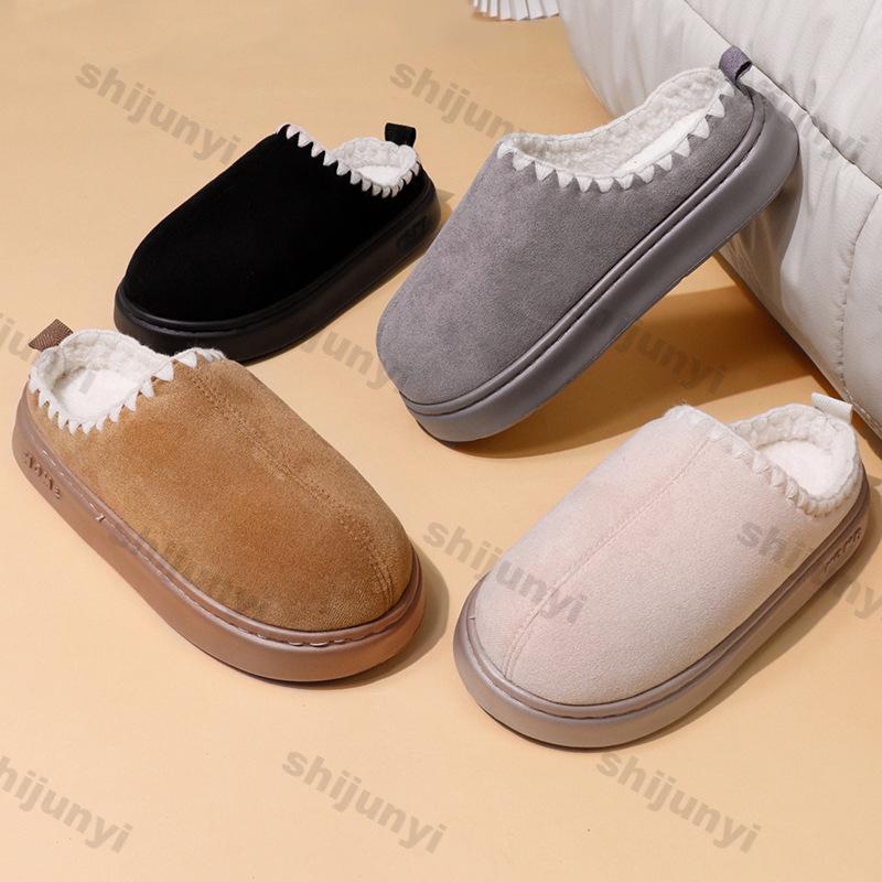 Couple Cotton Slippers 2025 Women's Autumn Winter Home Warm Plush Slippers Indoor Lightweight Comfortable Platform Flats
