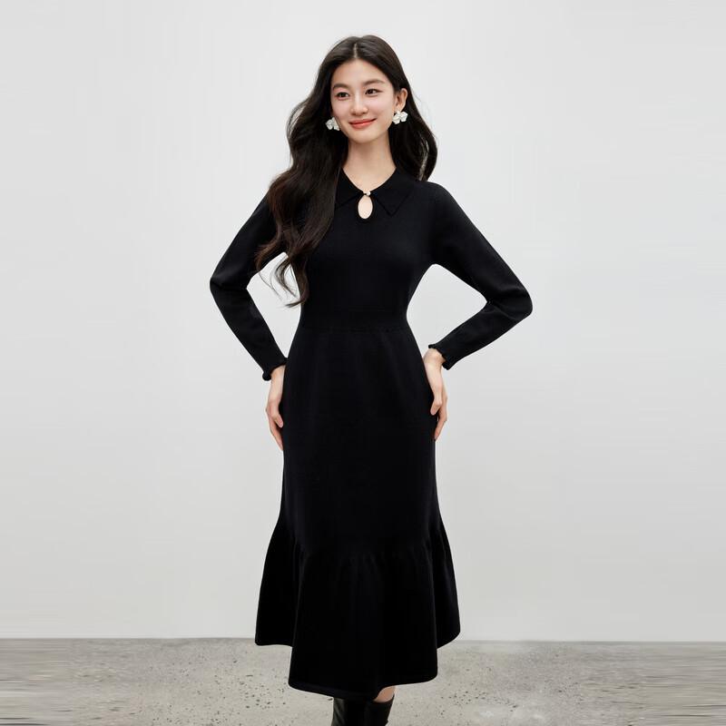 Qiu Shui Yi Ren Elegant Peter Pan Collar Fishtail Dress