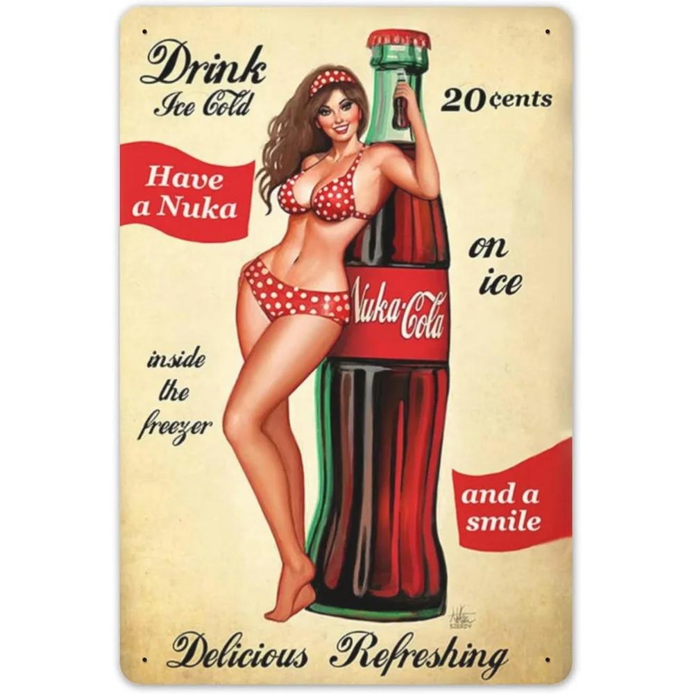 Retro Enjoy Cola Posters Retro Metal Tin Signs Vintage Posters for Game Room Bar Man Cave Cafe Garage Home Wall Decor Gift