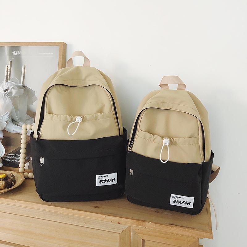 Large Capacity Nylon Women's Backpack Color Contrast Travel Backpack Student Lightweight Schoolbag